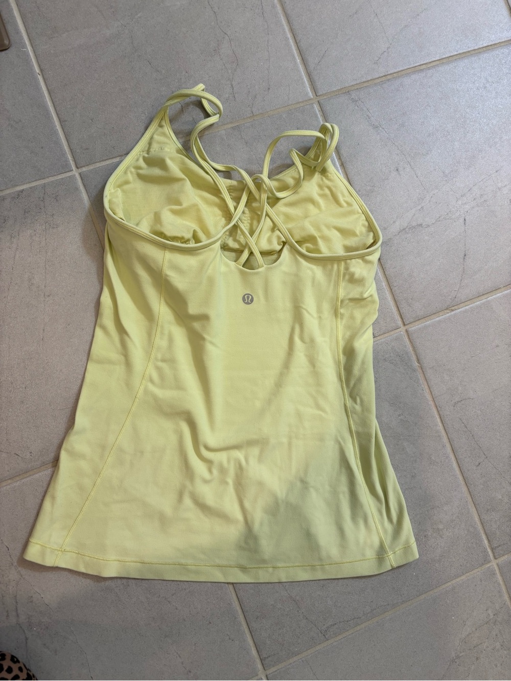 lululemon athletica Yellow Strappy Built-In Shelf Tank